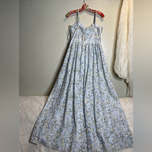 Free People For Love & Lemons Cecelia Lace Bodysuit Bustier Maxi Dress - Picture 7 of 8